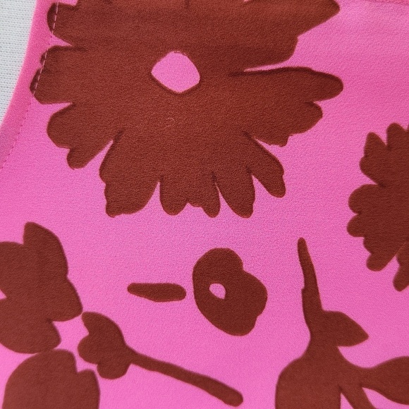 Kate Spade Splash Floral Crewneck Flutter Sleeve Keyhole Top Size S Pink Multi - Picture 4 of 7